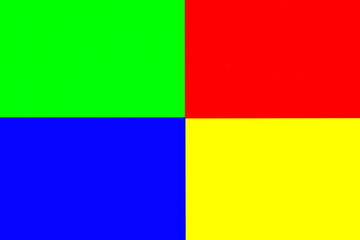 background of four colored squares: red, yellow, green, blue