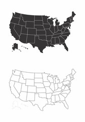 Fototapeta na wymiar Maps of the USA