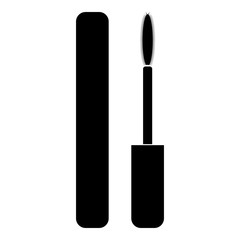 Mascara brush eyes mascara icon black color illustration flat style simple image