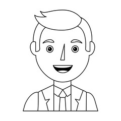 head elegant businessman avatar character vector illustration design