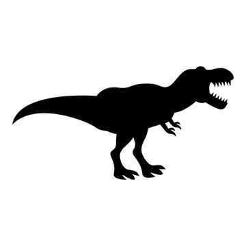 Dinosaur tyrannosaurus t rex icon black color illustration flat style simple image