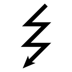 Lightning icon black color illustration flat style simple image
