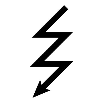 Lightning icon black color illustration flat style simple image