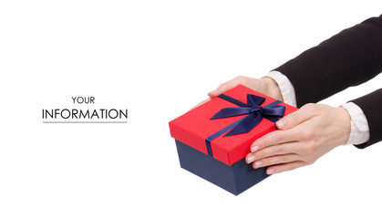 The gift box in hand woman jacket present pattern