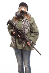 Fototapeta premium Female doomsday survivor.