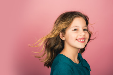 Fototapeta premium Stunning beauty young girl model, copy space