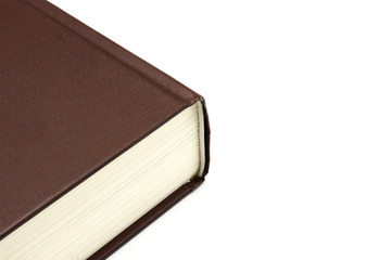 leather book cover with spine isolated on white background