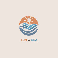 abstract design of sun and sea icon