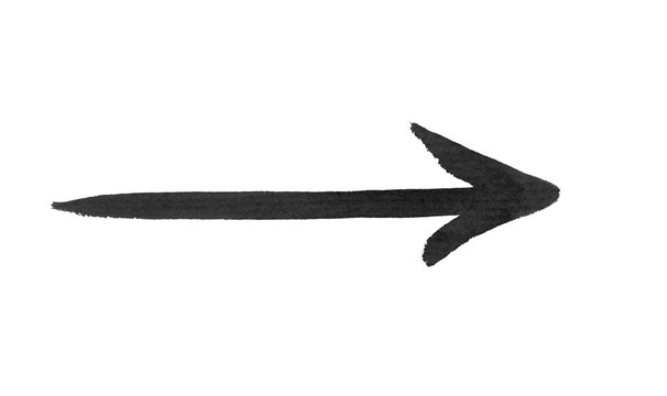 Black arrow isolated on white background