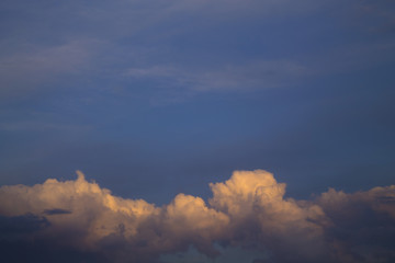 The sky before the storm. Dark sky. Partly cloudy. Sunset