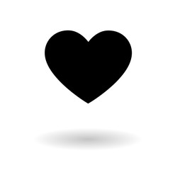 Black heart vector icon isolated over white background