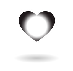 Sunny heart vector icon isolated over white background