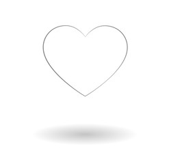 Heart vector icon isolated over white background
