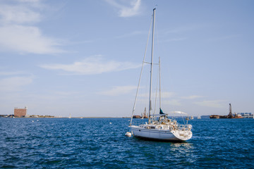 White Boat Floating in the Water - Ocean 