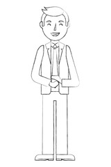 elegant businessman avatar character vector illustration design