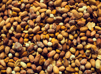 The famous oriental market. Dried nuts and spices in Istambul,