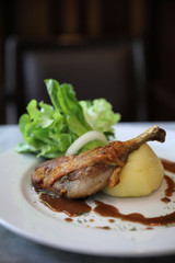 confit de canard , Duck confit with vegetable
