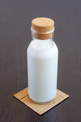 A bottle of fresh milk for breakfast.