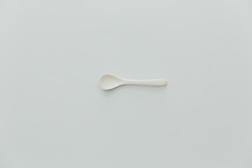 Top view of spoon isolated on background
