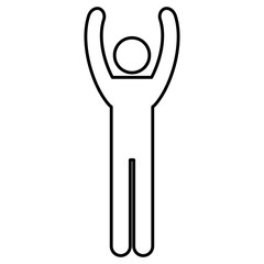 figure human with hands up silhouette avatar vector illustration design