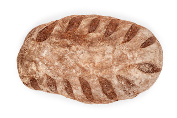 Loaf of brown bread isolated with clipping path
