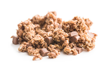 The chocolate granola breakfast cereals.