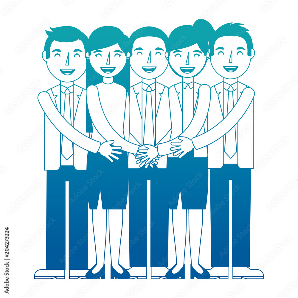 Canvas Prints business people team group characters vector illustration neon design