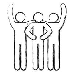businesspeople teamwork silhouette avatars vector illustration design