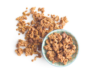 The chocolate granola breakfast cereals.