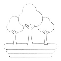 trees forest botanical natural image vector illustration sketch