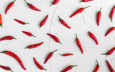 Bird's eye chili pepper on white background