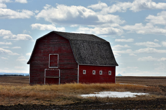 Old Red Abandoned Barn