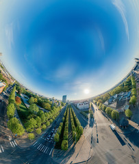 Sphere Planet City center houses in Riga city, Hotel, Latvia 360 VR Drone picture for Virtual...
