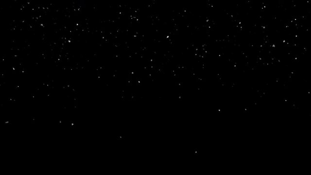 Snowflakes fall down on black background