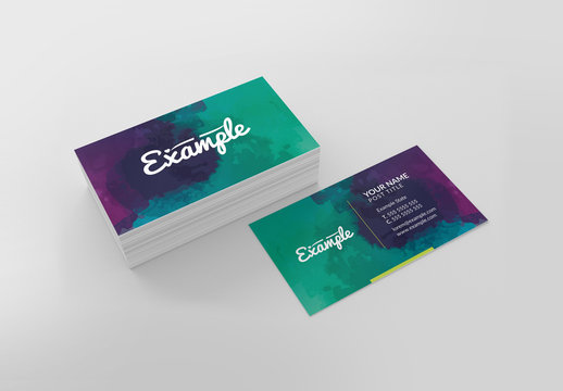Abstract Watercolor Business Card Layout