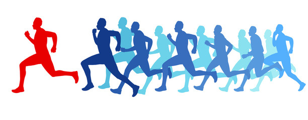Running race competition silhouette 