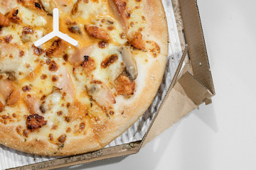 Pizza in delivery box