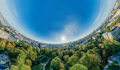 City Riga Parks drone sphere 360 vr view