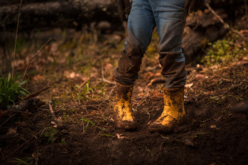 Muddy boots