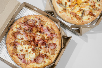 Pizza in delivery box