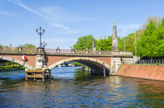  Luther Bridge (German: Lutherbruecke) with cast-iron candelabras and obelisks in Berlin