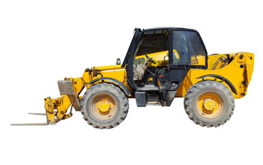 Forklift on white