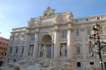 Fototapeta na wymiar Trevi Fountain; landmark; historic site; structure; ancient roman architecture