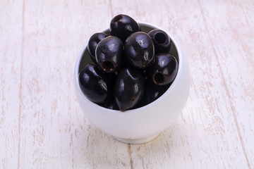 Pickled olives in the bowl