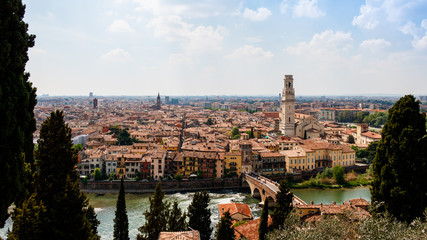 View to Verona from Castle San Pietro - obrazy, fototapety, plakaty