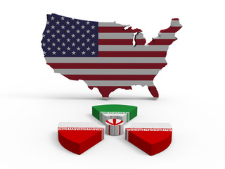 Iranian Nuclear Deal and the USA 3D Render © ThorstenSchmitt