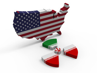 Iranian Nuclear Deal and the USA 3D Render © ThorstenSchmitt