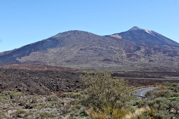Mount Teide- volcano on Tenerife in the Canary Islands; the summit 3718m is the highest point in...
