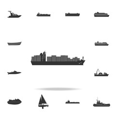 container ship icon. Detailed set of water transport icons. Premium graphic design. One of the collection icons for websites, web design, mobile app