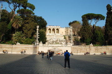 Obraz premium Piazza del Popolo; landmark; vacation; tourism; town square